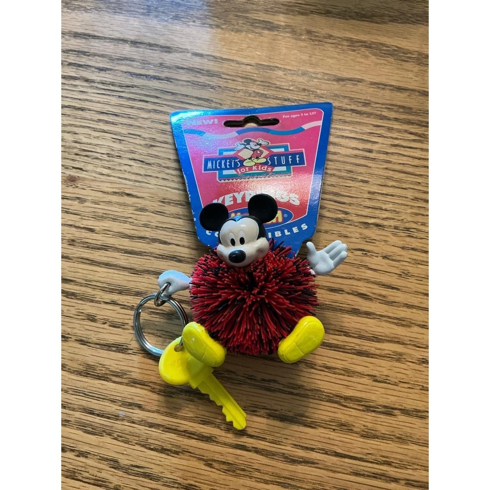 Vintage Mickey Mouse Koosh Ball Keychain Mickey's Stuff for Kids 1990s Disney
